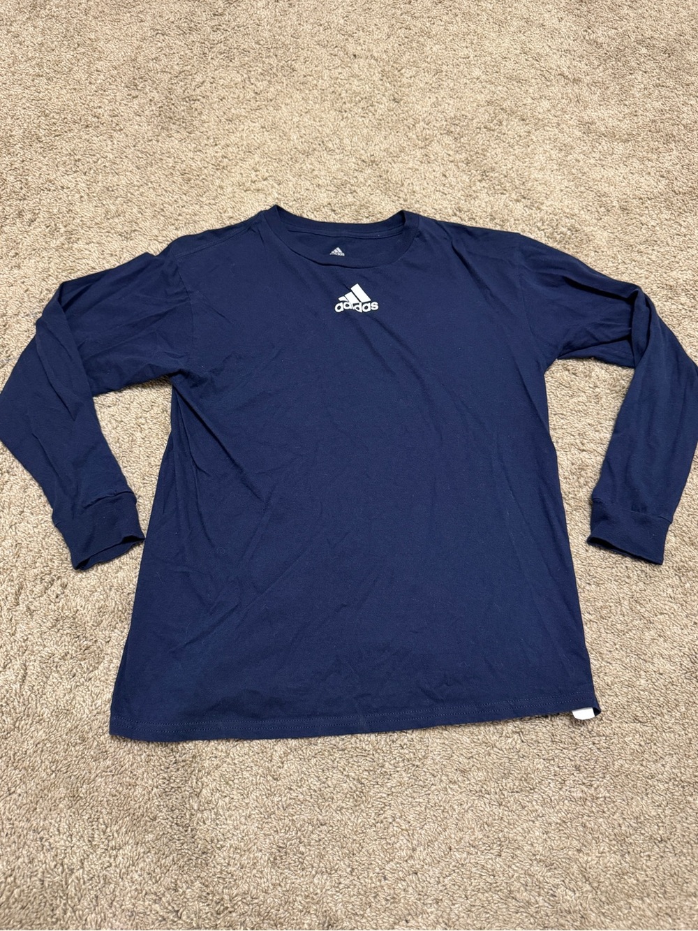 11-12 Years Medium Youth Adidas Boy’s Team Base Long Sleeve Cotton T-Shirt Navy